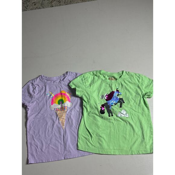 Girls Sz 6/7 Lot of 17 Short Sleeve Shirts Cat & Jack & More Graphic Tees - Picture 3 of 10